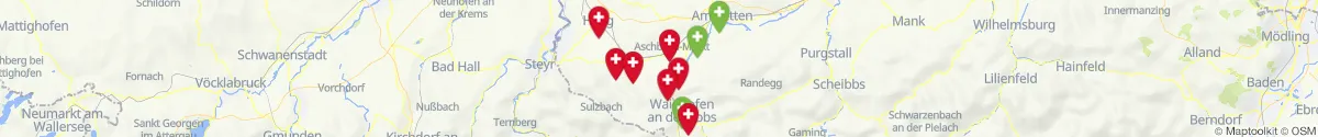 Kartenansicht für Apotheken-Notdienste in der Nähe von Seitenstetten (Amstetten, Niederösterreich)